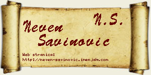 Neven Savinović vizit kartica